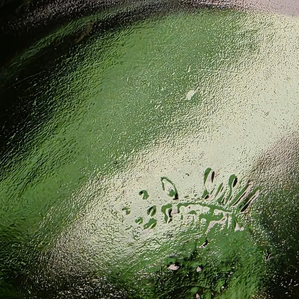 Vintage Green Glass Vase 6.5